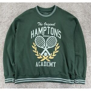 Goodie Two‎ Sleeves Sweatshirt Mens 2XL Green Hamptons Tennis Academy Crewneck